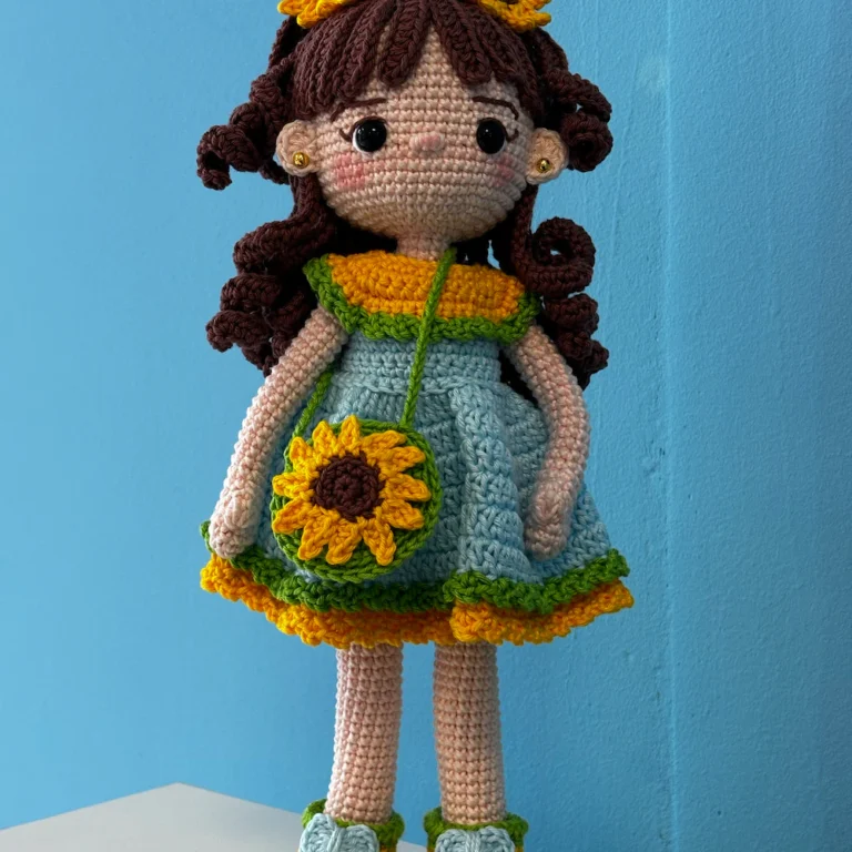 PDF Crochet Pattern Amigurumi Sunflower Doll Sonny, Floral Doll With Clothes, Amigurumi Doll English Pattern. photo review