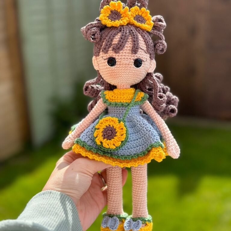 PDF Crochet Pattern Amigurumi Sunflower Doll Sonny, Floral Doll With Clothes, Amigurumi Doll English Pattern. photo review