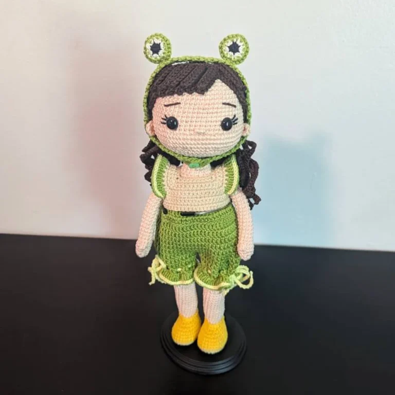 Crochet frog doll PATTERN PDF in English crochet pattern amigurumi doll stuffed doll pattern amigurumi toy a doll in a frog costume a doll photo review