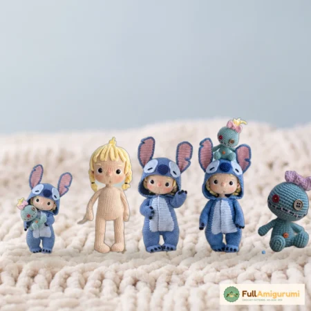 Combo 2in1 Crochet pattern for doll Fanny and monster costume PDF Engl – all patterns in the bundle
