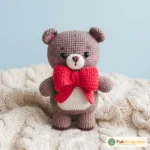 Christmas teddy bear with red bow tie, amigurumi pattern, PDF tutorial – FullAmigurumi crochet pattern