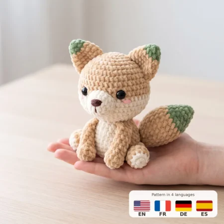 Leaf Fox – no-sew amigurumi crochet pattern