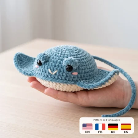 Smiling Stingray – no-sew amigurumi crochet pattern