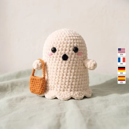 Ghost with Candy Bag – crochet halloween patterns