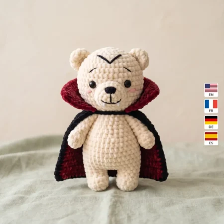 Vampire Bear – no-sew amigurumi crochet pattern