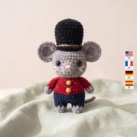 Nutcracker Mouse – no-sew amigurumi crochet pattern