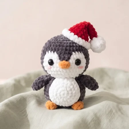 Baby Penguin in Santa Hat – no-sew amigurumi crochet pattern (photo 2)