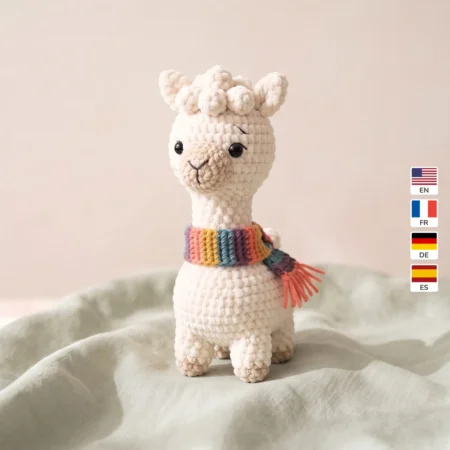 Alpaca with Striped Scarf – dragon scarf crochet