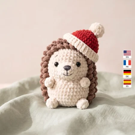 Hedgehog with Beanie – no-sew amigurumi crochet pattern