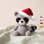 Raccoon in Santa Hat – no-sew amigurumi crochet pattern