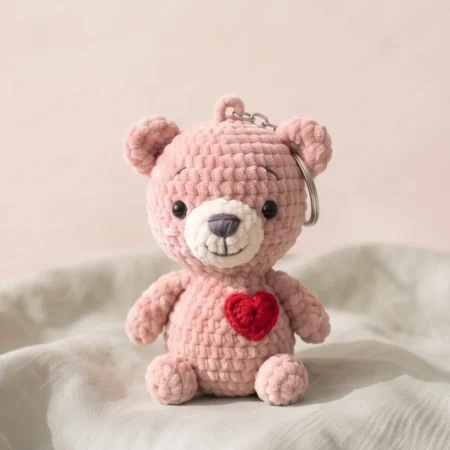 Heart Keychain Bear – small crochet keychains (photo 2)