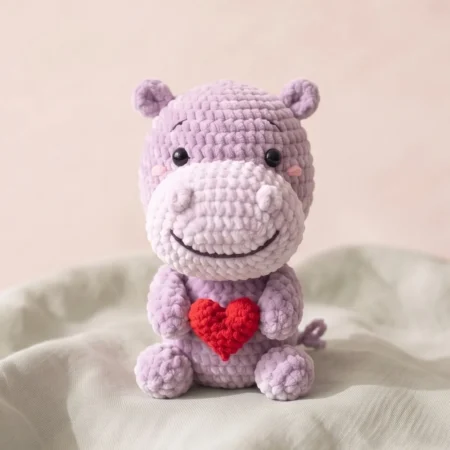 Hippo with a Heart – no-sew amigurumi crochet pattern (photo 2)