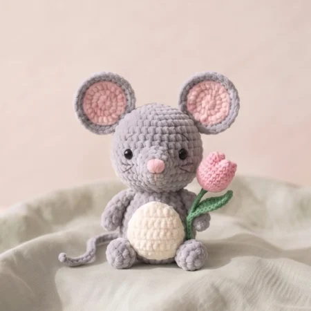 Mouse with a Tulip – no-sew amigurumi crochet pattern (photo 2)
