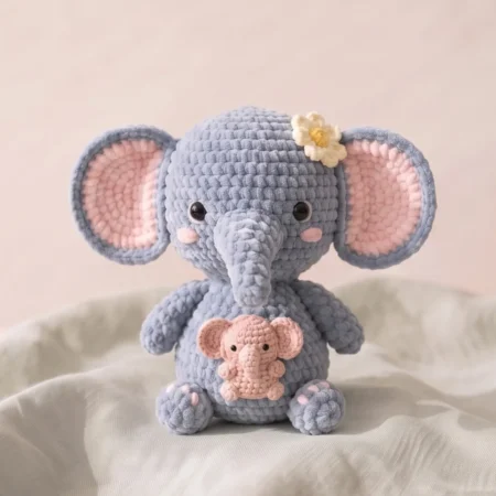 Elephant Mom and Baby – no-sew amigurumi crochet pattern (photo 2)