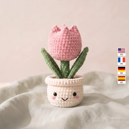 Tulip Bouquet Trio – no-sew amigurumi crochet pattern