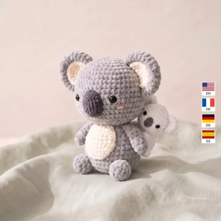 Koala Mom and Joey – no-sew amigurumi crochet pattern