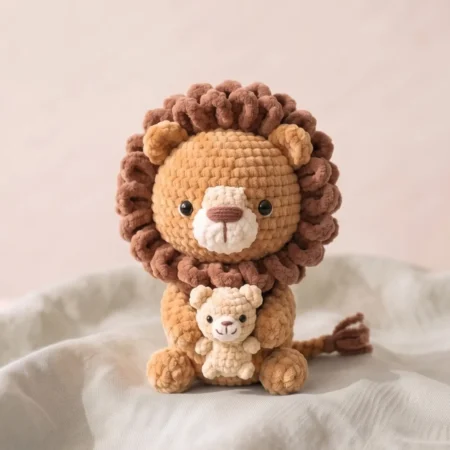 Lion Dad and Cub – no-sew amigurumi crochet pattern (photo 2)