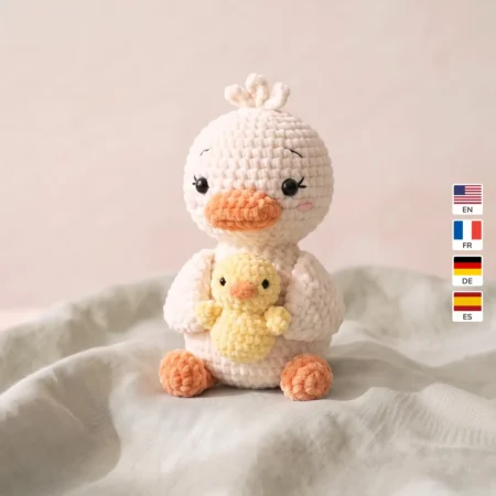 Mama Duck and Ducklings – no-sew amigurumi crochet pattern