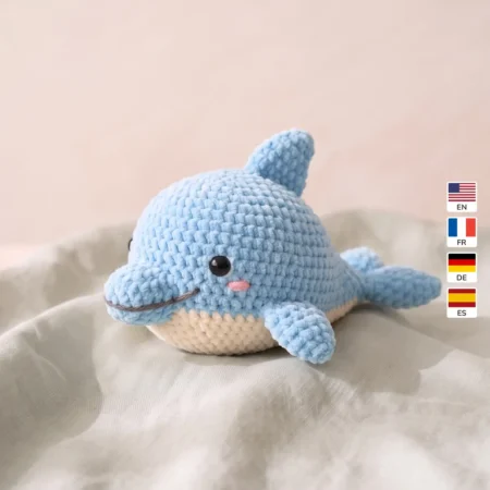 Smiling Dolphin – no-sew amigurumi crochet pattern