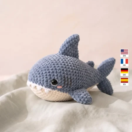 Baby Shark – no-sew amigurumi crochet pattern
