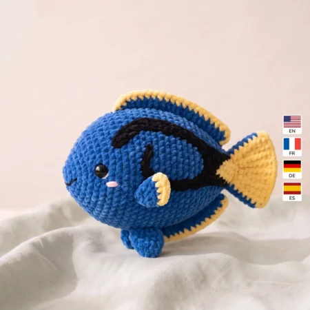 Blue Tang Fish – no-sew amigurumi crochet pattern