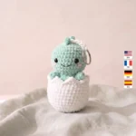 Dino in Egg Keychain – crochet dino