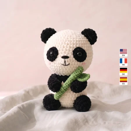Panda with Bamboo – no-sew amigurumi crochet pattern