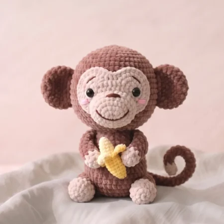 Monkey with Banana – no-sew amigurumi crochet pattern (photo 2)
