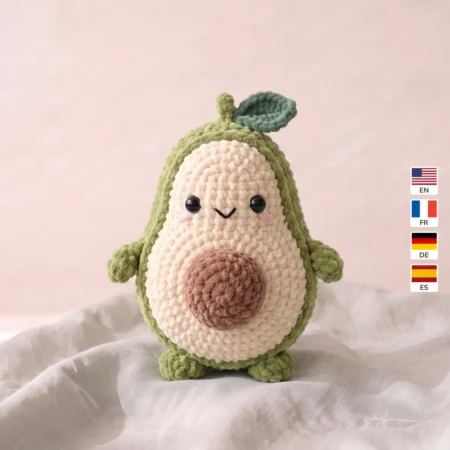 Avocado Buddy – no-sew amigurumi crochet pattern