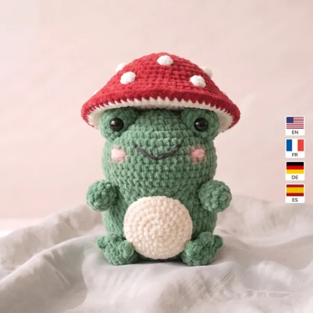 Frog with Mushroom Hat – crochet mario hat