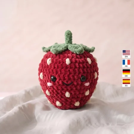 Strawberry Buddy – no-sew amigurumi crochet pattern