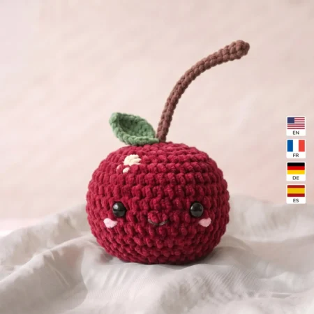 Cherry Buddy – no-sew amigurumi crochet pattern