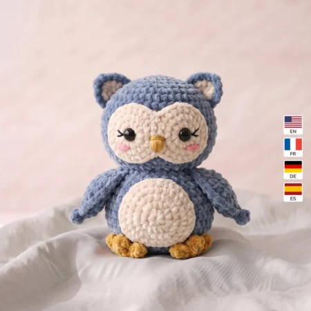Sleepy Owl – no-sew amigurumi crochet pattern