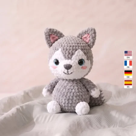Husky Puppy – crochet dragon head for dog pattern