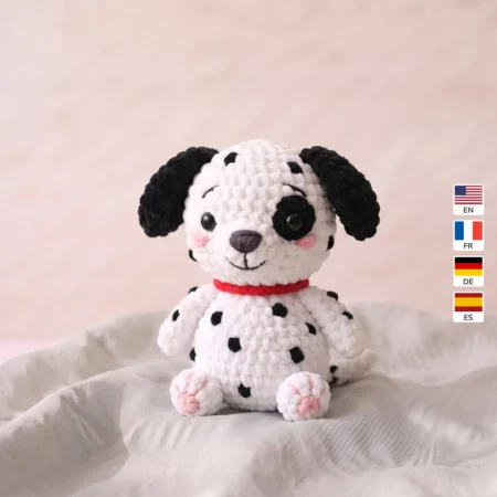 Dalmatian Puppy – crochet dog keychain