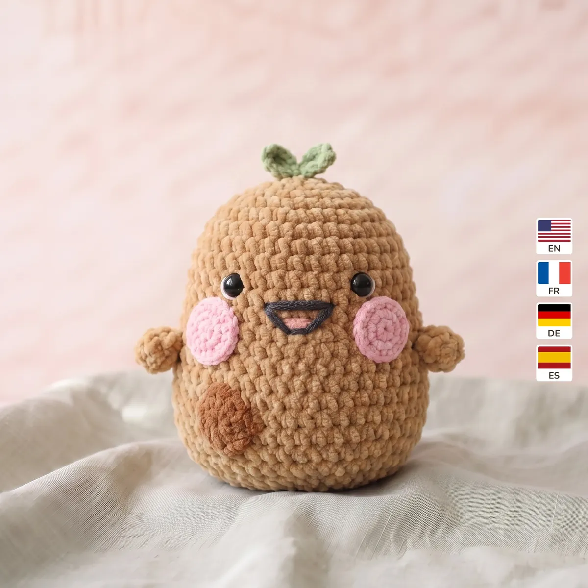 Positive Potato 1 Positive Potato – positive axolotl crochet