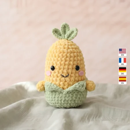 Corn Cob – no-sew amigurumi crochet pattern