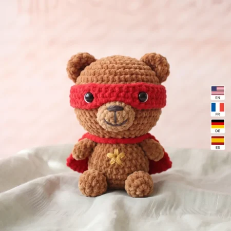 Superhero Bear – no-sew amigurumi crochet pattern