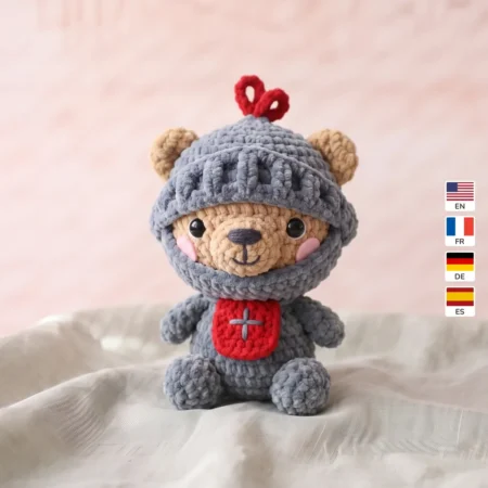 Knight Bear – no-sew amigurumi crochet pattern