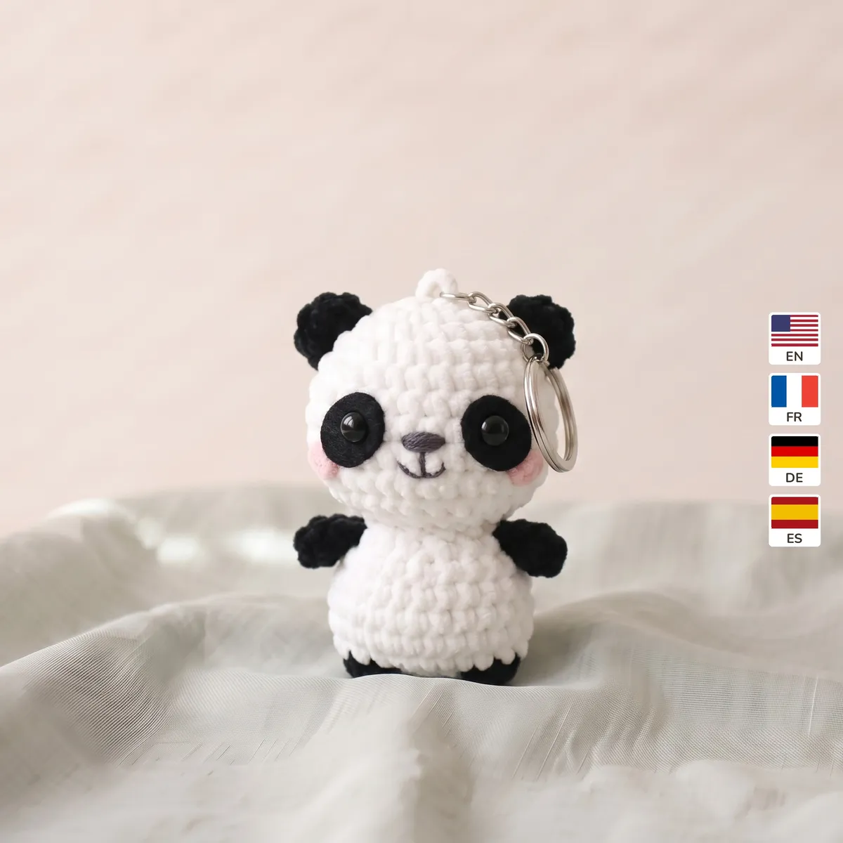 Mini Panda Keychain 1 Mini Panda Keychain – how to make crochet keychains