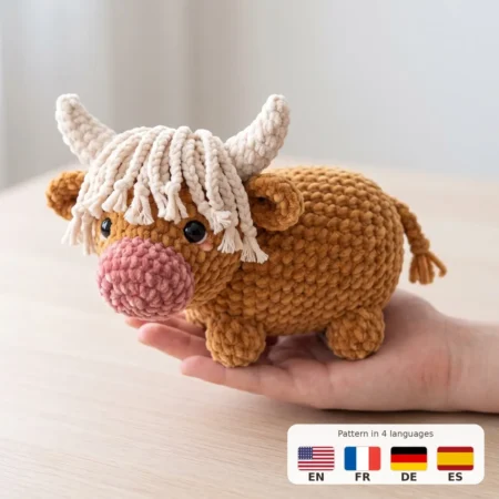 Highland Cow – no-sew amigurumi crochet pattern