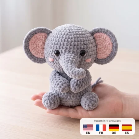 Baby Elephant – no-sew amigurumi crochet pattern