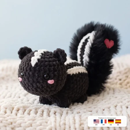 Lovestruck Skunk – valentine crochet pattern
