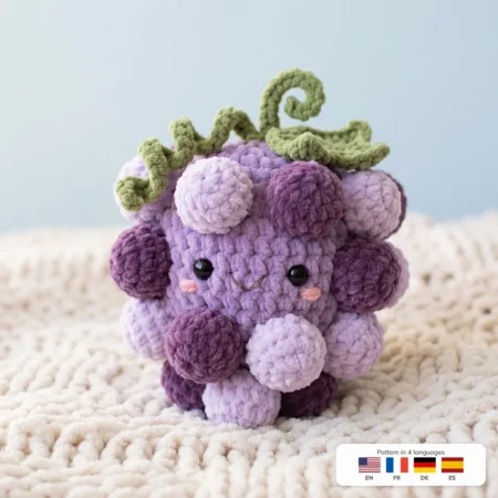 Grape Bunch Buddy – crochet food pattern