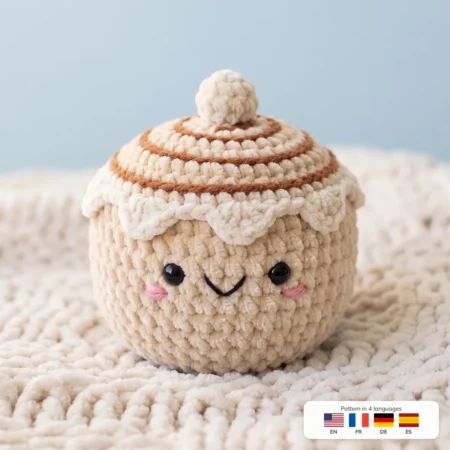 Cinnamon Roll Buddy – no-sew amigurumi crochet pattern