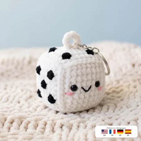 Lucky Dice Charm – crochet keychain ideas