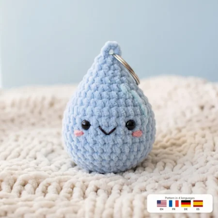 Raindrop Charm – keychain crochet pattern