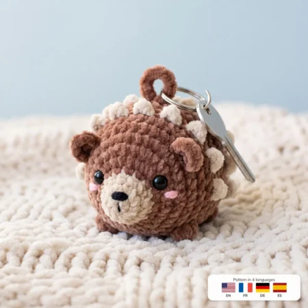 Porcupine Charm – crochet keychain patterns for beginners