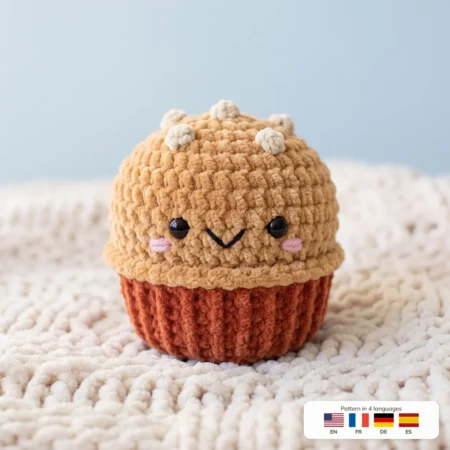 Spiced Muffin Buddy – no-sew amigurumi crochet pattern