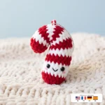 Candy Cane Charm – cute crochet keychain ideas